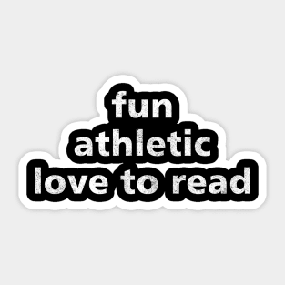 Fun Athletic Love To Read Sticker